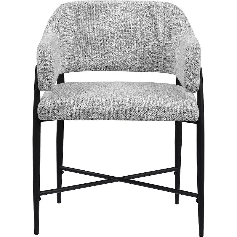 Chaise de salle à manger tapissée en tissu gris Dame, ensemble de 2, Meridina Furniture