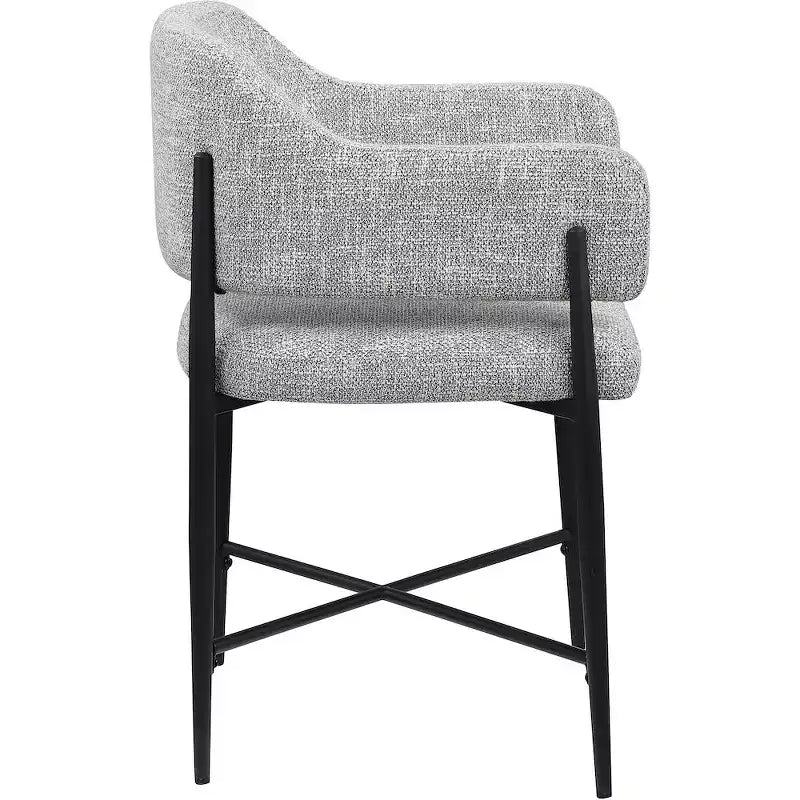 Chaise de salle à manger tapissée en tissu gris Dame, ensemble de 2, Meridina Furniture