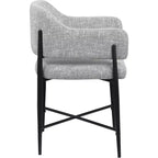 Chaise de salle à manger tapissée en tissu gris Dame, ensemble de 2, Meridina Furniture