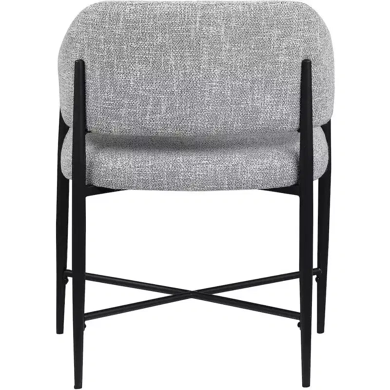 Chaise de salle à manger tapissée en tissu gris Dame, ensemble de 2, Meridina Furniture