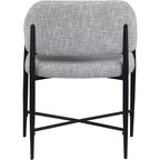 Chaise de salle à manger tapissée en tissu gris Dame, ensemble de 2, Meridina Furniture
