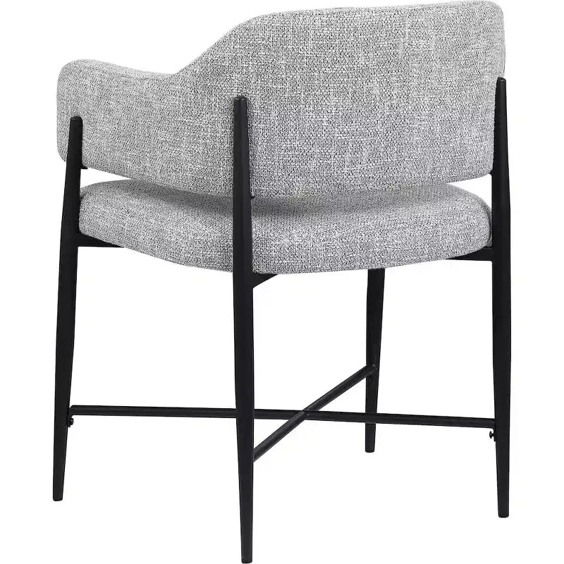 Chaise de salle à manger tapissée en tissu gris Dame, ensemble de 2, Meridina Furniture