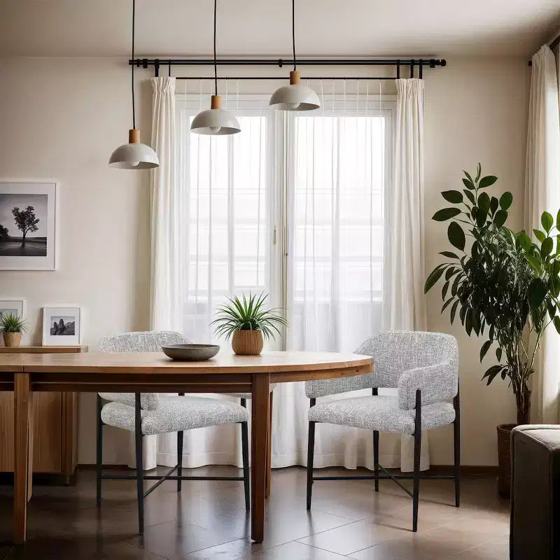 Chaise de salle à manger tapissée en tissu gris Dame, ensemble de 2, Meridina Furniture