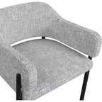Chaise de salle à manger tapissée en tissu gris Dame, ensemble de 2, Meridina Furniture