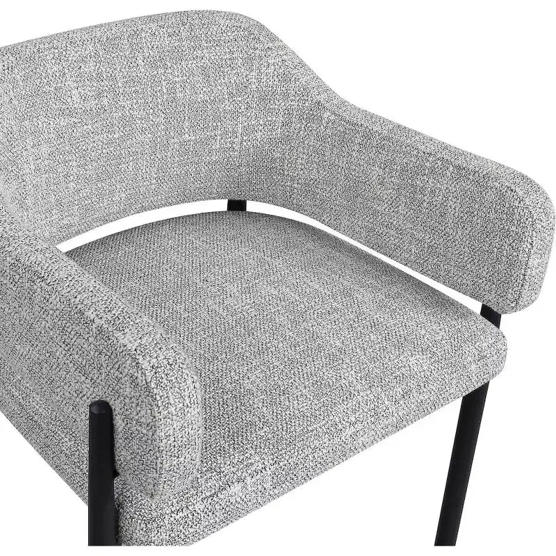 Chaise de salle à manger tapissée en tissu gris Dame, ensemble de 2, Meridina Furniture