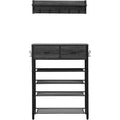 Space-Saving Shoe Rack Organizer, 4-Tier Shelves + 2 Drawers, 31.5 Wide Entryway Storage Unit with Hooks, Modern Design