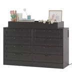 Commode à langer avec 8 tiroirs en bois, commode classique pour chambre de bébé, étagères à langer, station de changement de couches multifonctionnelle, commode pour chambre à coucher
