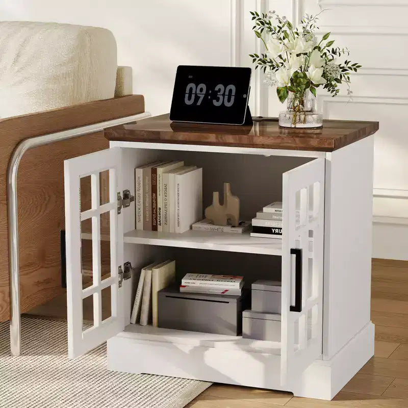 Table d'appoint de canapé moderne avec tiroir, table d'appoint étroite en bois, table de chevet de chambre slim, table de chevet d'appoint pour petit salon ou chambre
