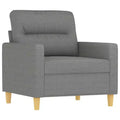 vidaXL Modern Fabric Sofa Chair in Dark Gray - Comfortable Seating with Padded Armrests, Back Pillow and Durable Metal Frame