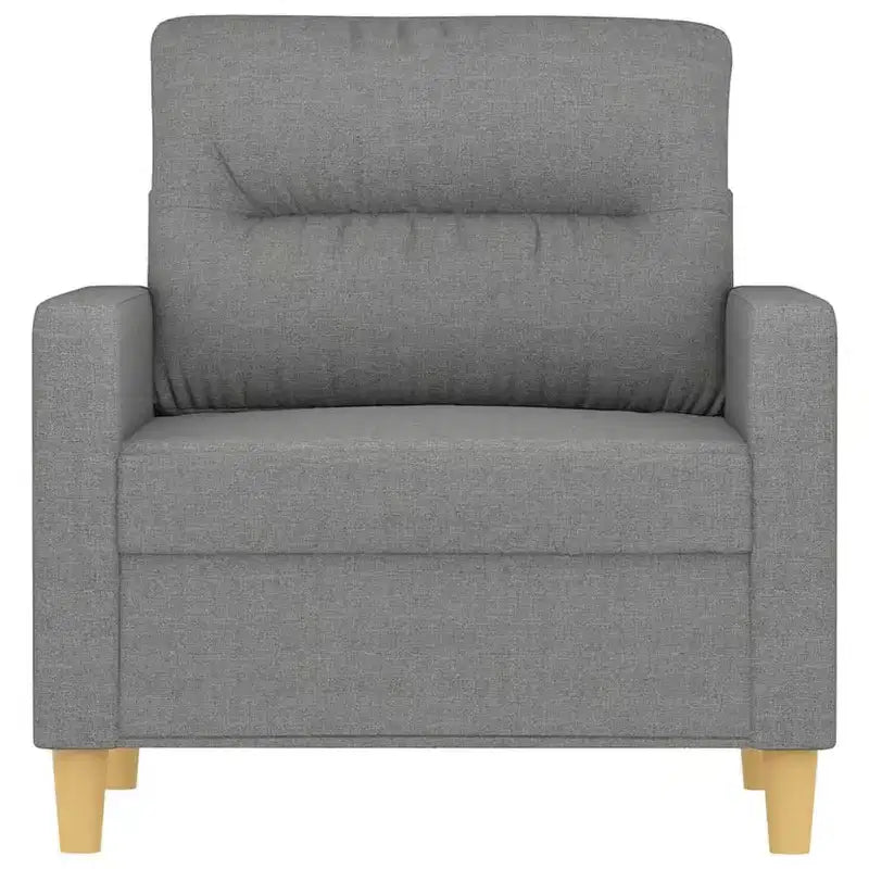 vidaXL Fauteuil moderne en tissu gris foncé - Assise confortable avec accoudoirs rembourrés, coussin de dossier et cadre en métal durable