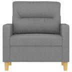 vidaXL Fauteuil moderne en tissu gris foncé - Assise confortable avec accoudoirs rembourrés, coussin de dossier et cadre en métal durable