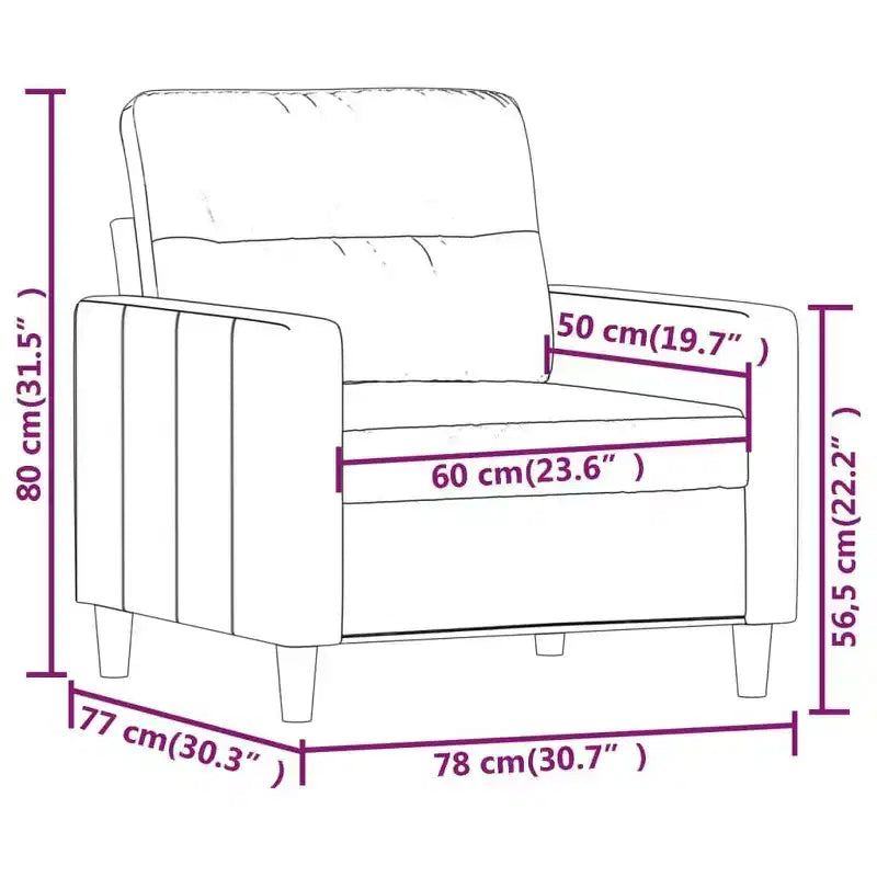vidaXL Fauteuil moderne en tissu gris foncé - Assise confortable avec accoudoirs rembourrés, coussin de dossier et cadre en métal durable