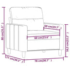 vidaXL Fauteuil moderne en tissu gris foncé - Assise confortable avec accoudoirs rembourrés, coussin de dossier et cadre en métal durable