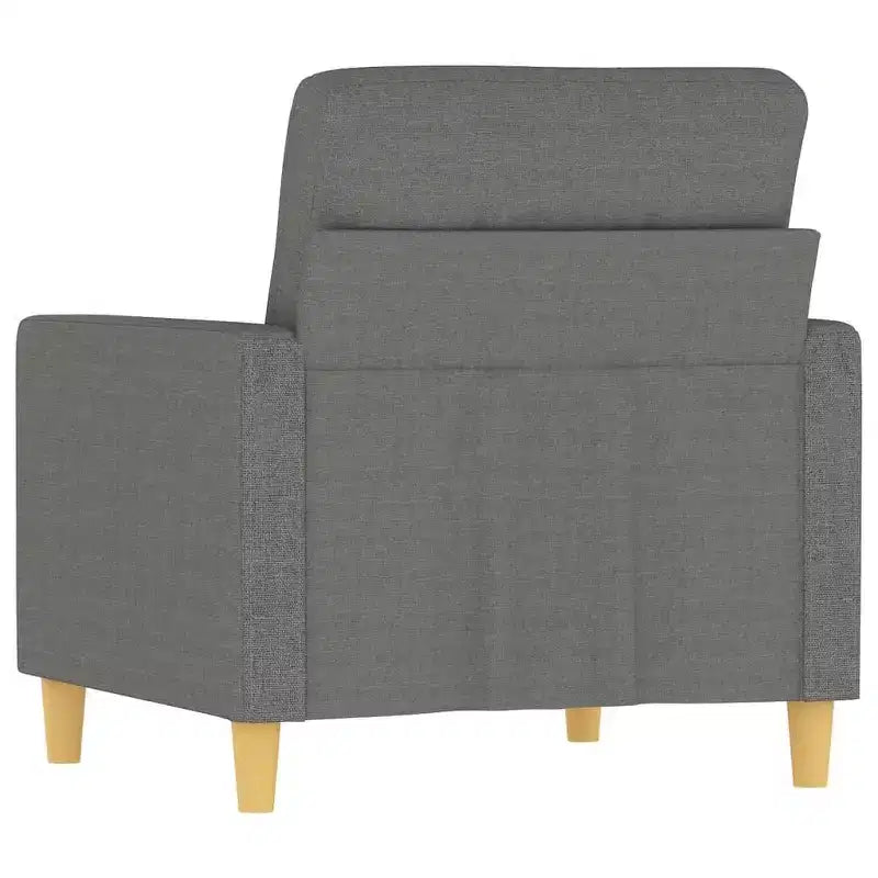 vidaXL Fauteuil moderne en tissu gris foncé - Assise confortable avec accoudoirs rembourrés, coussin de dossier et cadre en métal durable