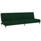 vidaXL 2-Seater Sofa Bed - Dark Green Velvet Upholstered Loveseat, Multi-Functional Twin Sleeper for Living Room/Studio