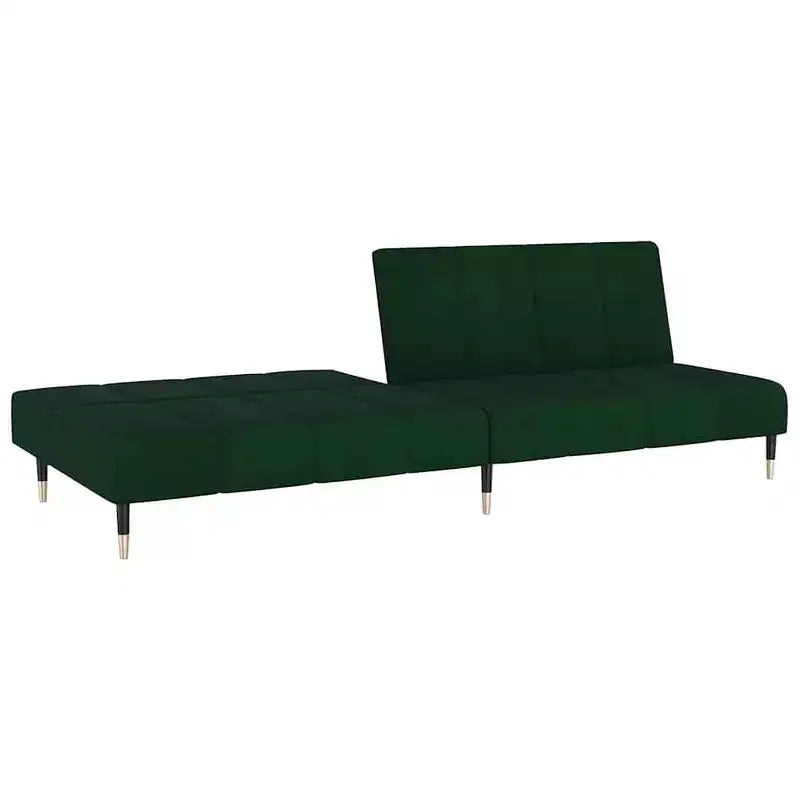 vidaXL Canapé convertible 2 places – Causeuse en velours vert foncé, lit double multifonctionnel pour salon/studio