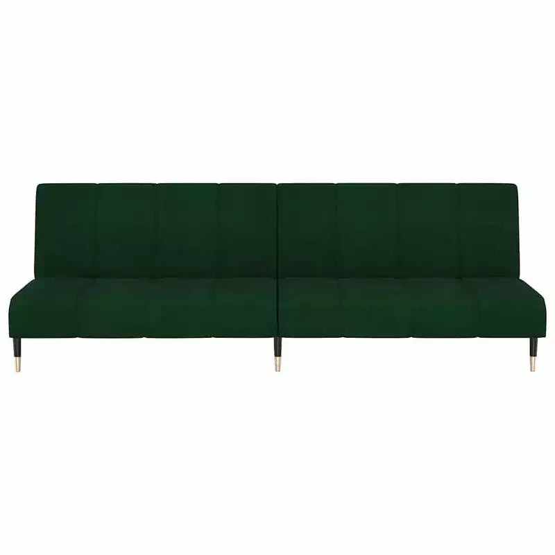 vidaXL Canapé convertible 2 places – Causeuse en velours vert foncé, lit double multifonctionnel pour salon/studio