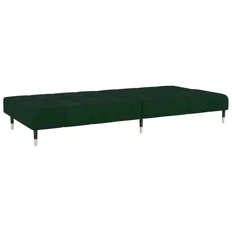 vidaXL Canapé convertible 2 places – Causeuse en velours vert foncé, lit double multifonctionnel pour salon/studio