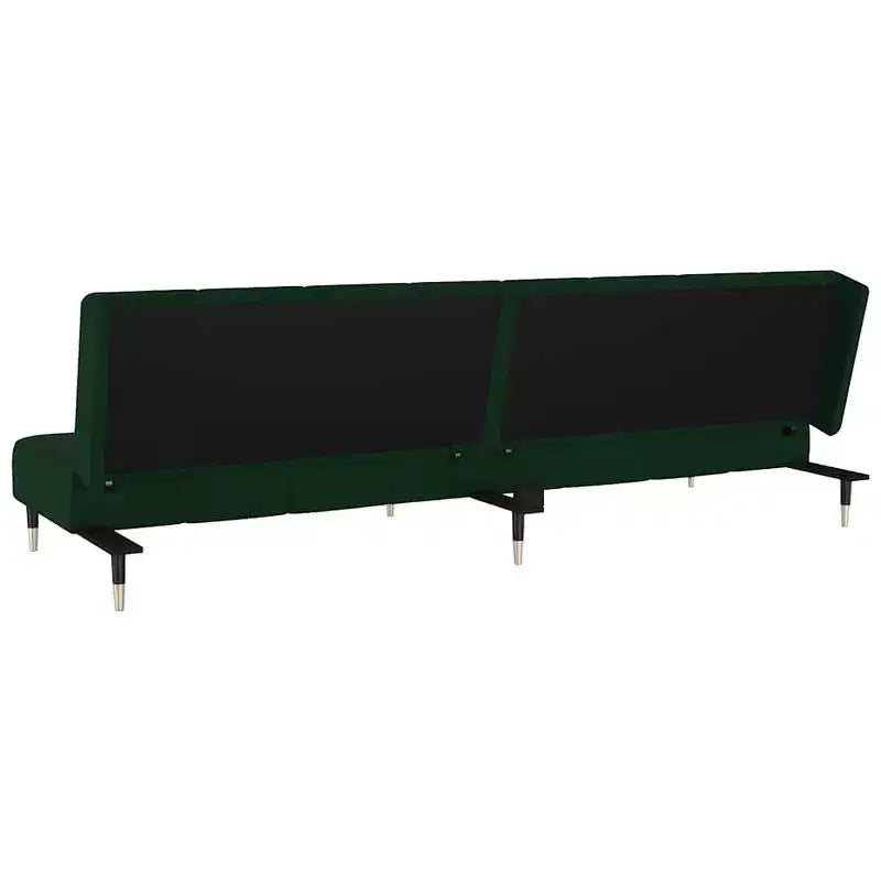 vidaXL Canapé convertible 2 places – Causeuse en velours vert foncé, lit double multifonctionnel pour salon/studio