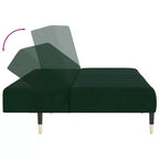 vidaXL Canapé convertible 2 places – Causeuse en velours vert foncé, lit double multifonctionnel pour salon/studio