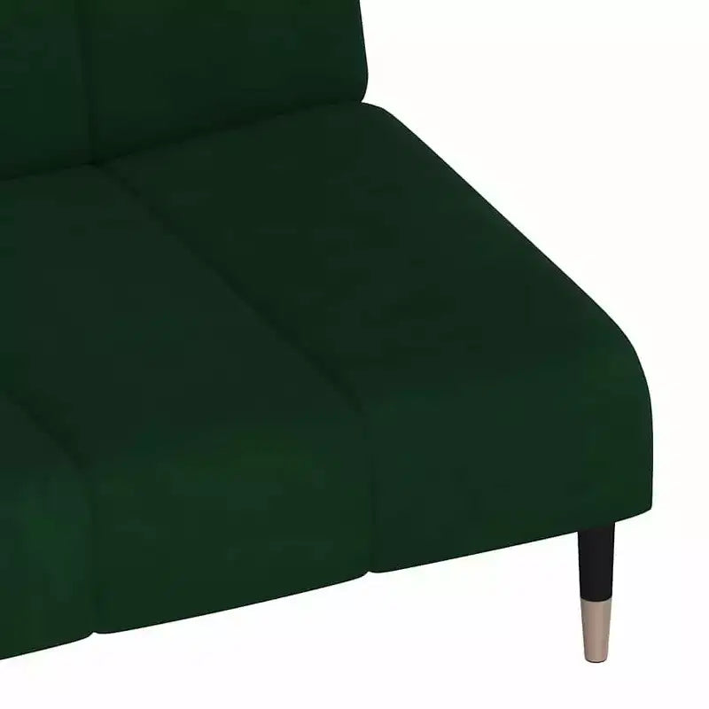 vidaXL Canapé convertible 2 places – Causeuse en velours vert foncé, lit double multifonctionnel pour salon/studio