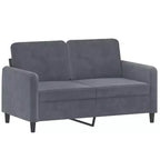 vidaXL Ensemble de Canapés 2 Pièces en Velours Gris Foncé, Assise Confortable de Style Moderne avec Cadre Robuste, Parfait pour le Salon ou le Bureau