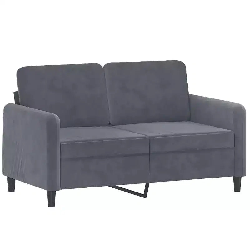 vidaXL Ensemble de Canapés 2 Pièces en Velours Gris Foncé, Assise Confortable de Style Moderne avec Cadre Robuste, Parfait pour le Salon ou le Bureau