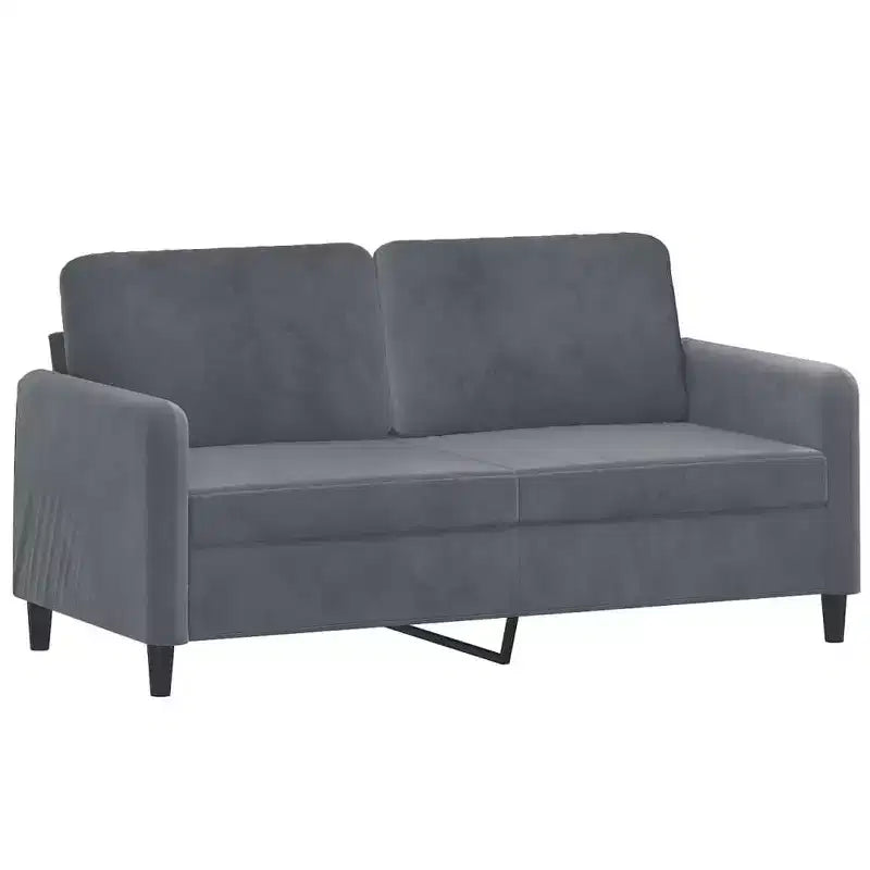 vidaXL Ensemble de Canapés 2 Pièces en Velours Gris Foncé, Assise Confortable de Style Moderne avec Cadre Robuste, Parfait pour le Salon ou le Bureau