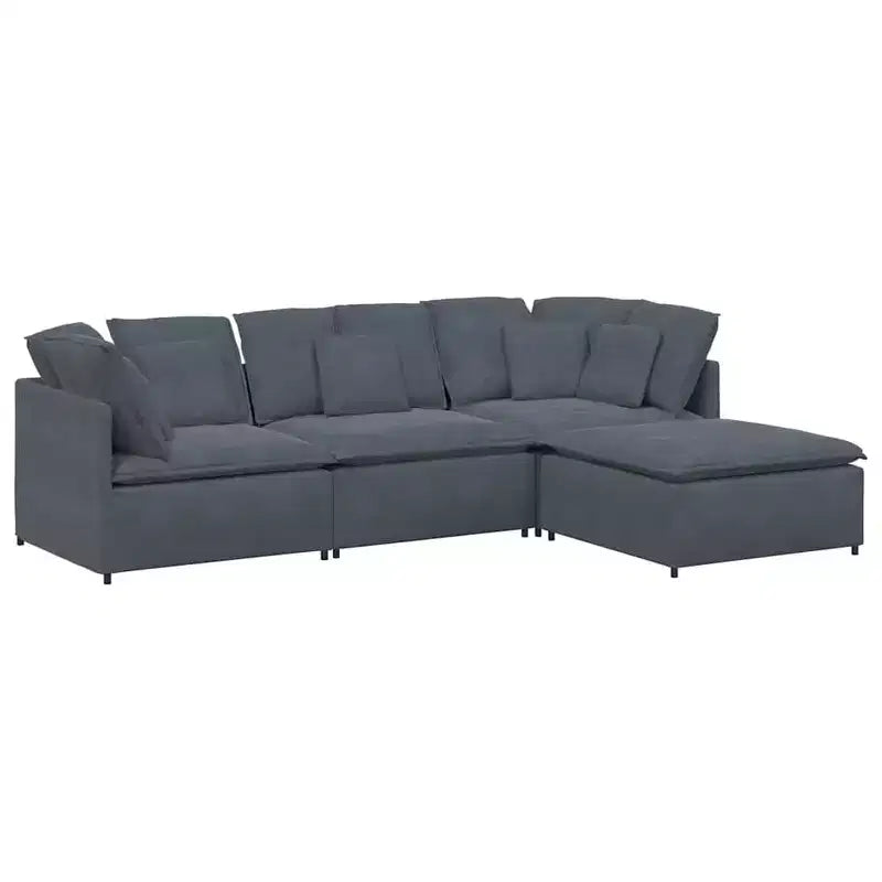 vidaXL Modular Sofa Dark Gray Velvet (100% Polyester), Foam, Metal, Wood