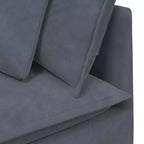 vidaXL Canapé modulable Velours gris foncé (100 % polyester), mousse, métal, bois