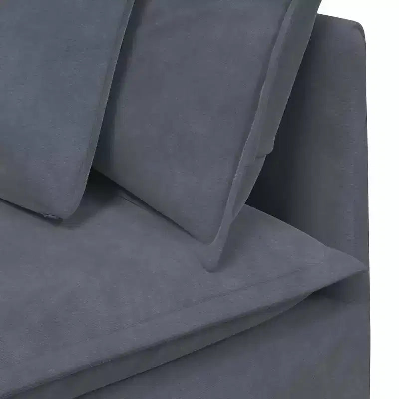 vidaXL Canapé modulable Velours gris foncé (100 % polyester), mousse, métal, bois