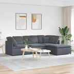 vidaXL Canapé modulable Velours gris foncé (100 % polyester), mousse, métal, bois