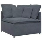 vidaXL Canapé modulable Velours gris foncé (100 % polyester), mousse, métal, bois