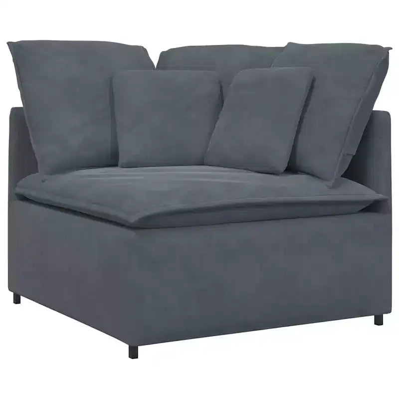 vidaXL Canapé modulable Velours gris foncé (100 % polyester), mousse, métal, bois