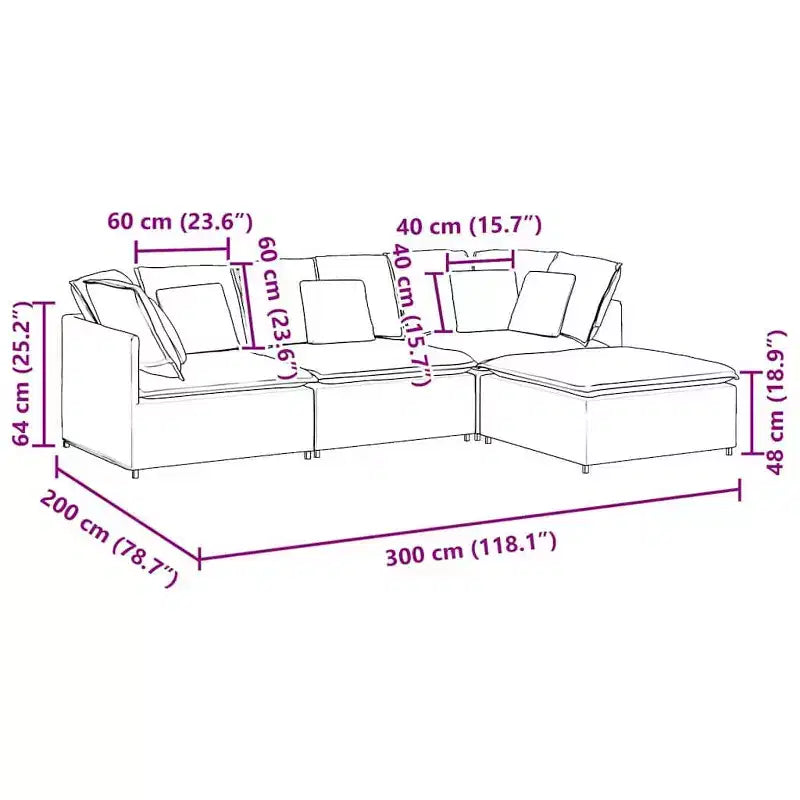 vidaXL Canapé modulable Velours gris foncé (100 % polyester), mousse, métal, bois