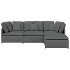vidaXL Canapé modulable Velours gris foncé (100 % polyester), mousse, métal, bois