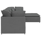 vidaXL Canapé modulable Velours gris foncé (100 % polyester), mousse, métal, bois