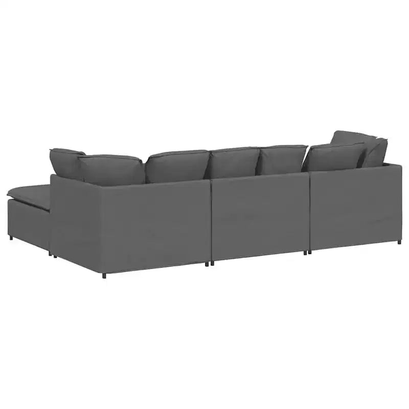 vidaXL Canapé modulable Velours gris foncé (100 % polyester), mousse, métal, bois
