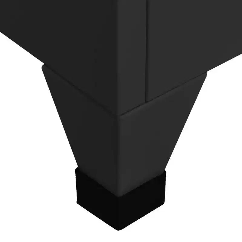 vidaXL Armoire de rangement noire | 15x17.7x70.9 | Acier | 4 portes verrouillables | Aérations | Porte-étiquettes nominatives | Parfait pour le bureau, l'école et la maison