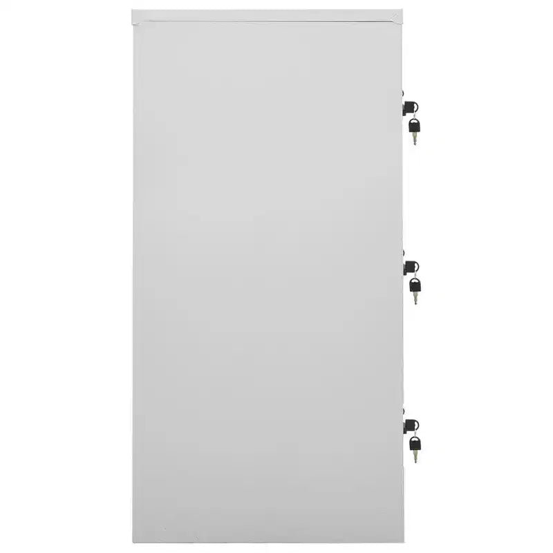 vidaXL Casiers 2 pièces gris et bleus | Unités de rangement en acier avec plusieurs compartiments | Organisateur de bureau avec serrures