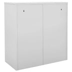 vidaXL Casiers 2 pièces gris et bleus | Unités de rangement en acier avec plusieurs compartiments | Organisateur de bureau avec serrures