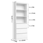 Étagère de 70 pouces avec tiroirs, grande bibliothèque de style rustique, bibliothèques profondes en bois, meuble de rangement pour le salon, le bureau, la cuisine.