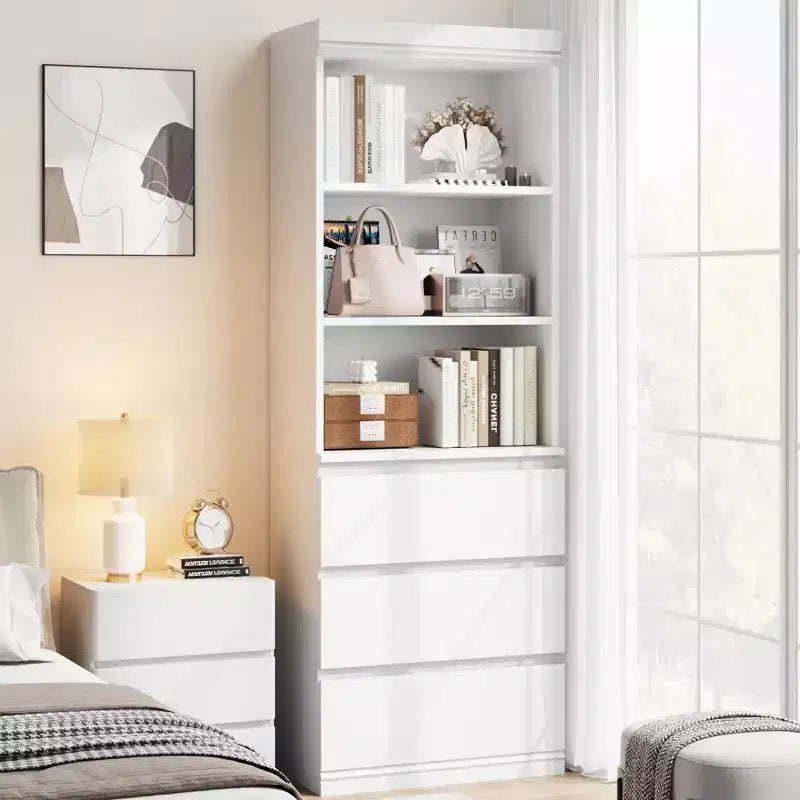 Étagère de 70 pouces avec tiroirs, grande bibliothèque de style rustique, bibliothèques profondes en bois, meuble de rangement pour le salon, le bureau, la cuisine.