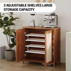 Buffet en bois avec portes en rotin, placard de cuisine avec étagères réglables, table console, parfait pour la salle à manger