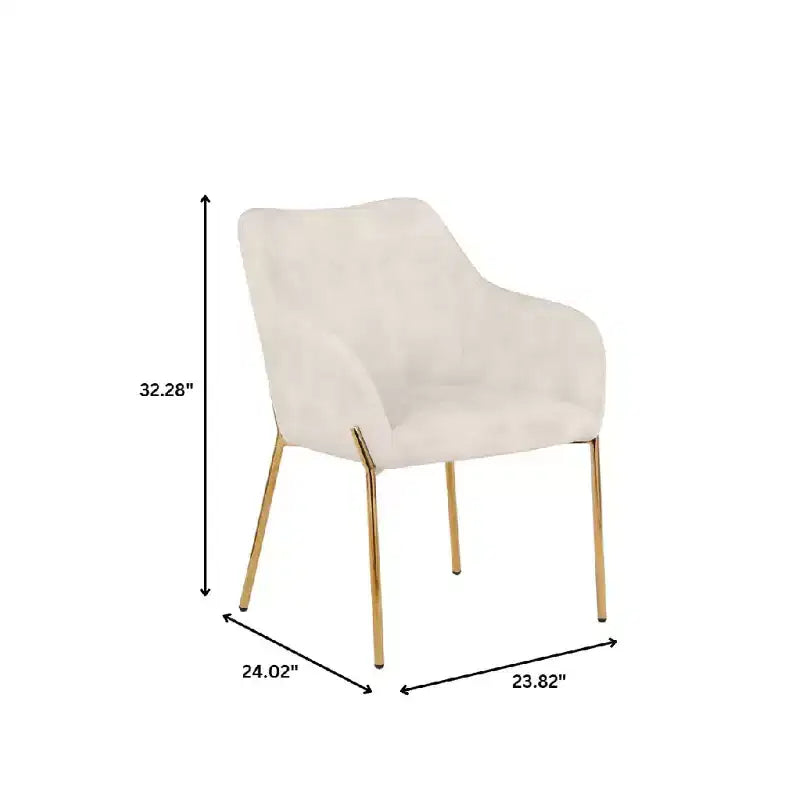 LeisureMod Zaire Chaise de salle à manger moderne, Chaise d'appoint rembourrée avec pieds en fer doré, Chaise d'appoint élégante pour salle à manger ou cuisine, Lot de 2
