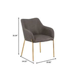 LeisureMod Zaire Chaise de salle à manger moderne, Chaise d'appoint rembourrée avec pieds en fer doré, Chaise d'appoint élégante pour salle à manger ou cuisine, Lot de 2