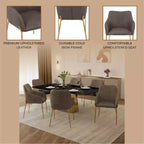 LeisureMod Zaire Chaise de salle à manger moderne, Chaise d'appoint rembourrée avec pieds en fer doré, Chaise d'appoint élégante pour salle à manger ou cuisine, Lot de 2