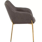 LeisureMod Zaire Chaise de salle à manger moderne, Chaise d'appoint rembourrée avec pieds en fer doré, Chaise d'appoint élégante pour salle à manger ou cuisine, Lot de 2
