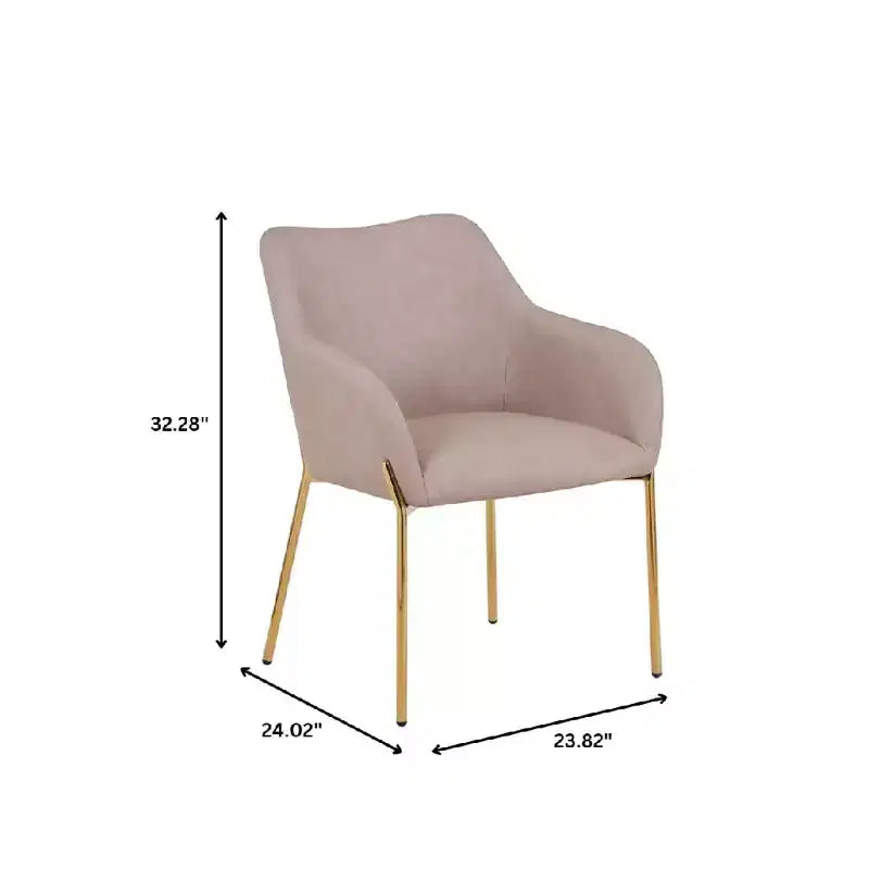 LeisureMod Zaire Chaise de salle à manger moderne, Chaise d'appoint rembourrée avec pieds en fer doré, Chaise d'appoint élégante pour salle à manger ou cuisine, Lot de 2