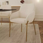 LeisureMod Zaire Chaise de salle à manger moderne, Chaise d'appoint rembourrée avec pieds en fer doré, Chaise d'appoint élégante pour salle à manger ou cuisine, Lot de 2
